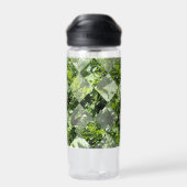 Emerald Elegance: groene bladeren in diamantvorm, Waterfles (Achterkant)