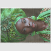 Emerald Elegance Groene Bloemen Hoofdtooi Decoupag Tissuepapier (Voorkant)