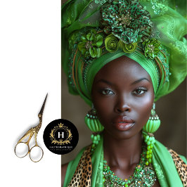 Emerald Elegance Groene Bloemen Hoofdtooi Decoupag Tissuepapier