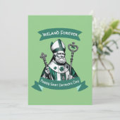 Emerald Elegance: St. Patrick's Day Bisschop Tribu Kaart (Staand voorkant)