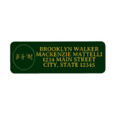 Emerald Elegance Wedding Return Address Label (Voorkant)