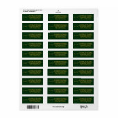 Emerald Elegance Wedding Return Address Label (Full Sheet)