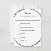 Emerald Elegance Wedding RSVP Card (Voorkant)