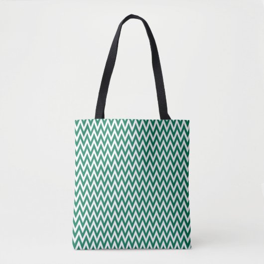 Emerald Elegant Chevron Design met monogram Tote Bag (Voorkant)