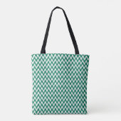 Emerald Elegant Chevron Design met monogram Tote Bag (Achterkant)