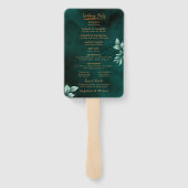 Emerald Elegant Eucalyptus Wedding Programme Handwaaier (Achterkant)