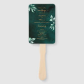Emerald Elegant Eucalyptus Wedding Programme Handwaaier (Voorkant)