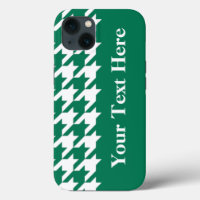 Emerald Elegant Houndstooth met aangepaste tekst