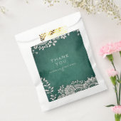 Emerald elegant  lace rustige bruiloft bedankzakje (Gezegeld)