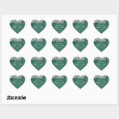 Emerald elegant  lace rustige bruiloft hart sticker (Vel)