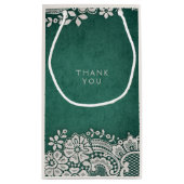 Emerald elegant  lace rustige bruiloft klein cadeauzakje (Achterkant)
