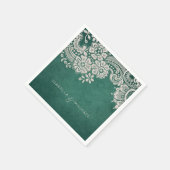 Emerald elegant  lace rustige bruiloft servetten (Hoek)