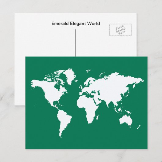 Emerald Elegant World Briefkaart (Voorkant / Achterkant)