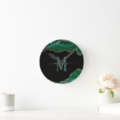 EMERALD EN GOLD AGATE MONOGRAM RONDE KLOK (Huis)