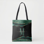 EMERALD EN GOLD AGATE MONOGRAM TOTE BAG (Voorkant)
