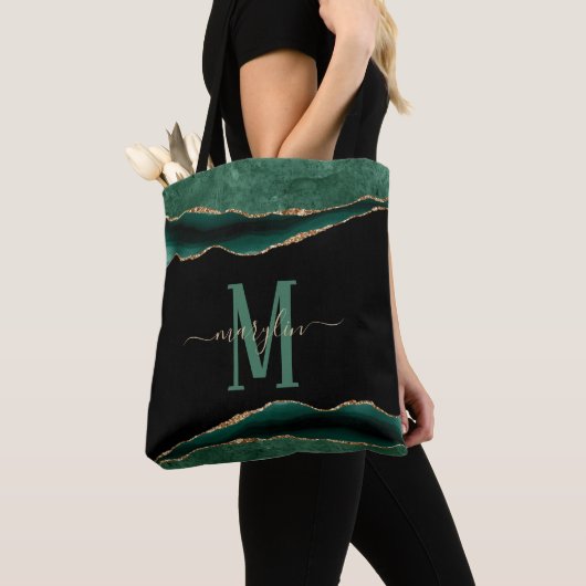 EMERALD EN GOLD AGATE MONOGRAM TOTE BAG (Dichtbij)