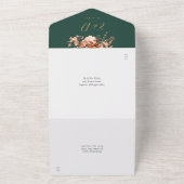 Emerald en Gold Arch Rustic Floral Fall Wedding All In One Uitnodiging (Buitenkant)