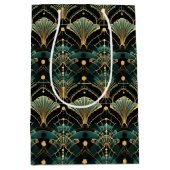 Emerald en Gold Art Deco-geïnspireerd Medium Cadeauzakje (Voorkant)