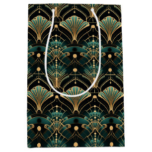 Emerald en Gold Art Deco-geïnspireerd Medium Cadeauzakje