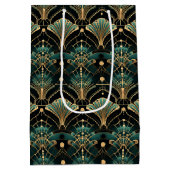 Emerald en Gold Art Deco-geïnspireerd Medium Cadeauzakje (Achterkant)