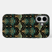 Emerald en Gold Art Deco-geïnspireerde Fan Case-Mate iPhone Case (Achterkant (horizontaal))