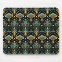 Emerald en Gold Art Deco-geïnspireerde Fan