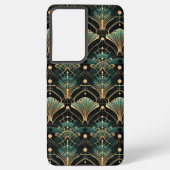 Emerald en Gold Art Deco-geïnspireerde Fan Samsung Galaxy Hoesje (Achterkant)