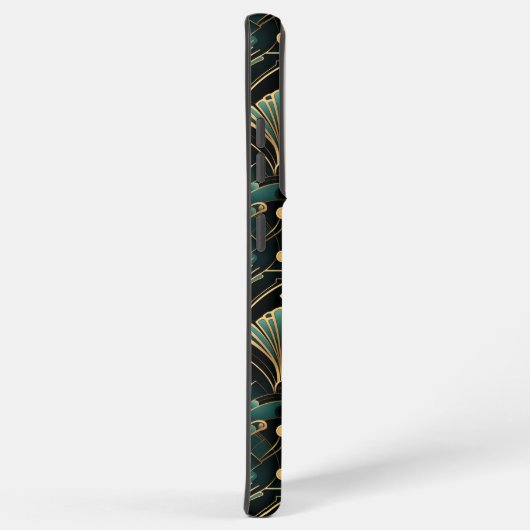 Emerald en Gold Art Deco-geïnspireerde Fan Samsung Galaxy Hoesje (Rechterkant)