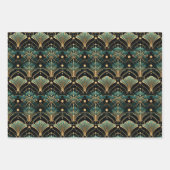 Emerald en Gold Art Deco Set van Inpakpapier Vel (Voorkant 2)