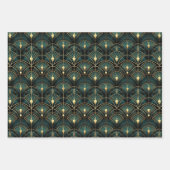 Emerald en Gold Art Deco Set van Inpakpapier Vel (Voorkant)