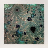 Emerald en Gold Mandelbrot Jigzaag Puzzle Legpuzzel (Horizontaal)