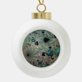 Emerald en Gold Mandelbrot Snowflake Decoratie