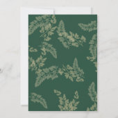 Emerald en Golden Leaf bruiloft Kaart (Achterkant)
