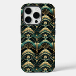 Emerald en goud art deco thema iPhone 16 pro hoesje