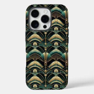 Emerald en goud art deco thema iPhone 16 pro hoesje