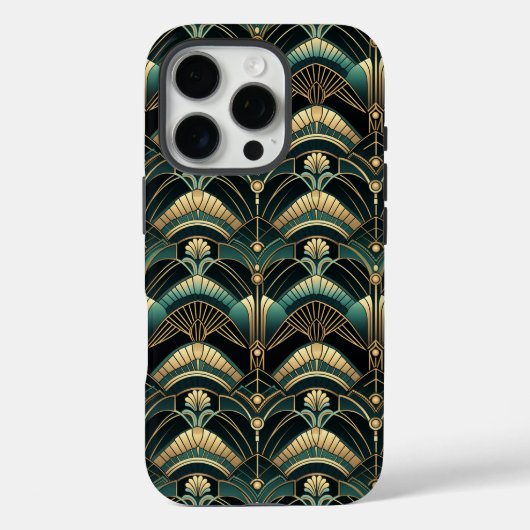 Emerald en goud art deco thema Case-Mate iPhone case (Achterkant)