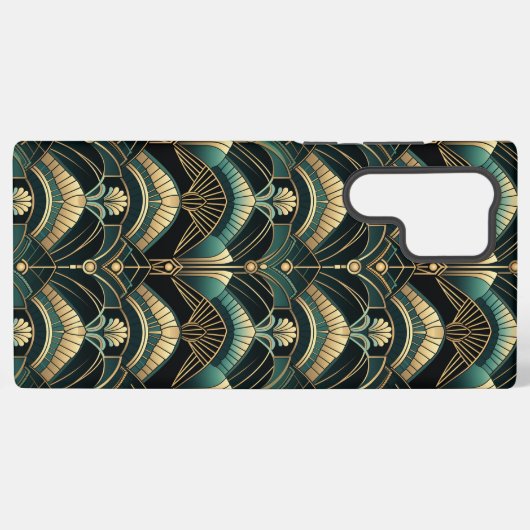 Emerald en goud art deco thema samsung galaxy hoesje (Achterkant horizontaal)