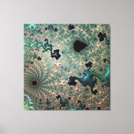 Emerald en goud Mandelbrot Canvas