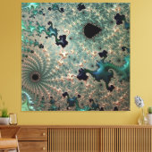 Emerald en goud Mandelbrot Canvas (Insitu (Woonkamer))