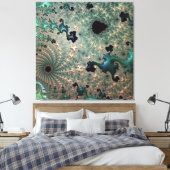 Emerald en goud Mandelbrot Canvas Afdruk (Insitu (Slaapkamer))