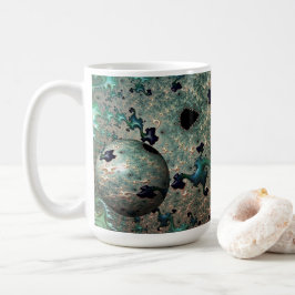 Emerald en Goud Mandelbrot met Bol Mug Koffiemok