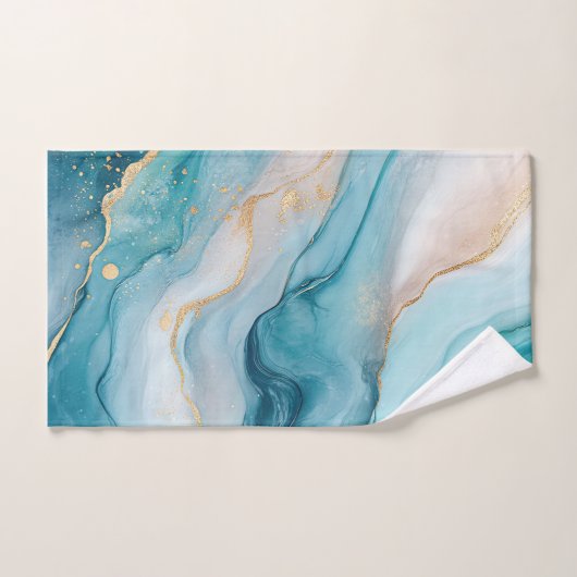Emerald en goud marmeren elegantie bad handdoek (Handdoek)