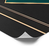 Emerald en Goud Minimalisme Poster (Hoek)