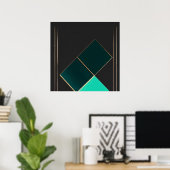 Emerald en Goud Minimalisme Poster (Thuiskantoor)