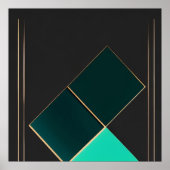 Emerald en Goud Minimalisme Poster (Voorkant)