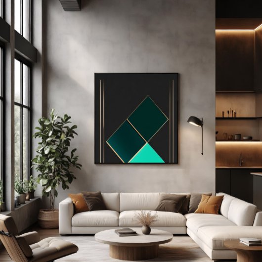 Emerald en Goud Minimalisme Poster