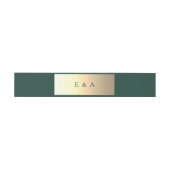 Emerald en Gouden Monogram Bruiloft Uitnodigingen Wikkel (Vlak)