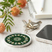 Emerald en Ivory Glass Sleutelhanger (Zijkant)