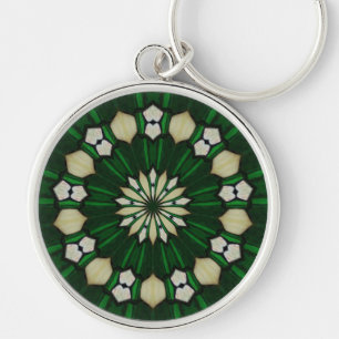 Emerald en Ivory Glass Sleutelhanger