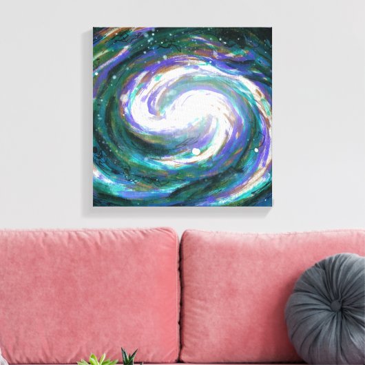 Emerald en Paarse Galaxy Canvas Afdruk (Insitu (Woonkamer))